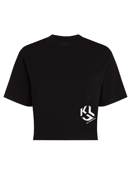 T-shirt donna nera in cotone Karl Lagerfeld jeans | A2W17076999